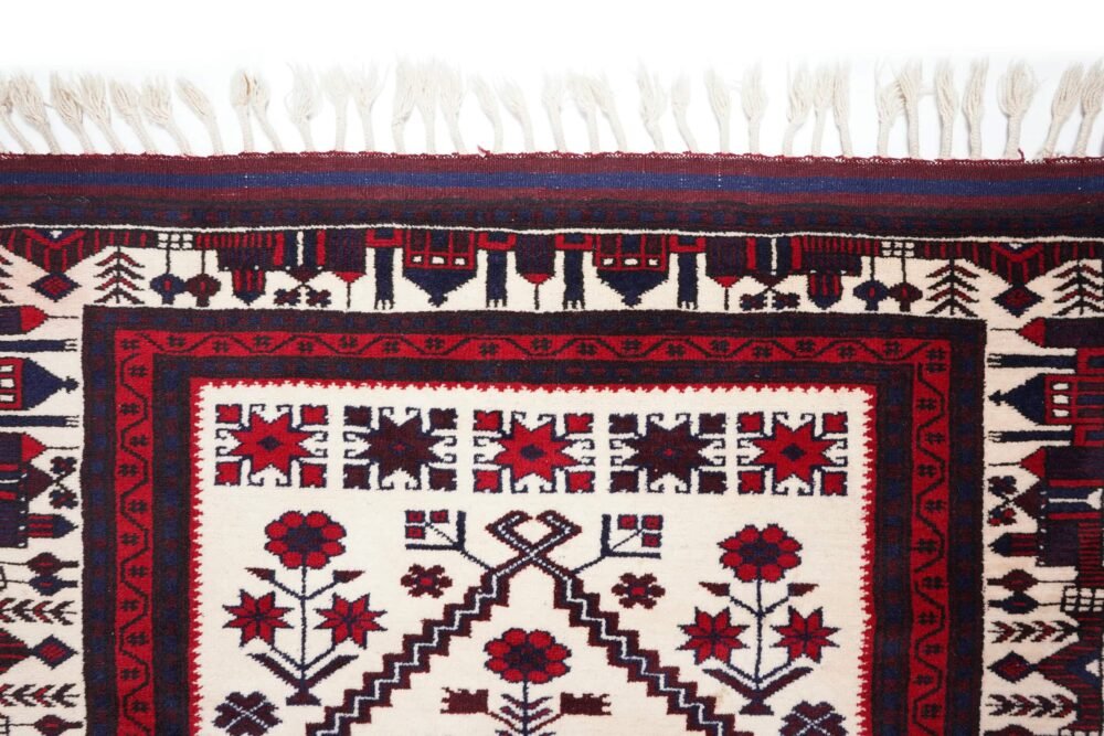 Hand-Knotted Turkish Yagcibedir Rug – Beige & Blue Wool Oriental Rug | Rugs1