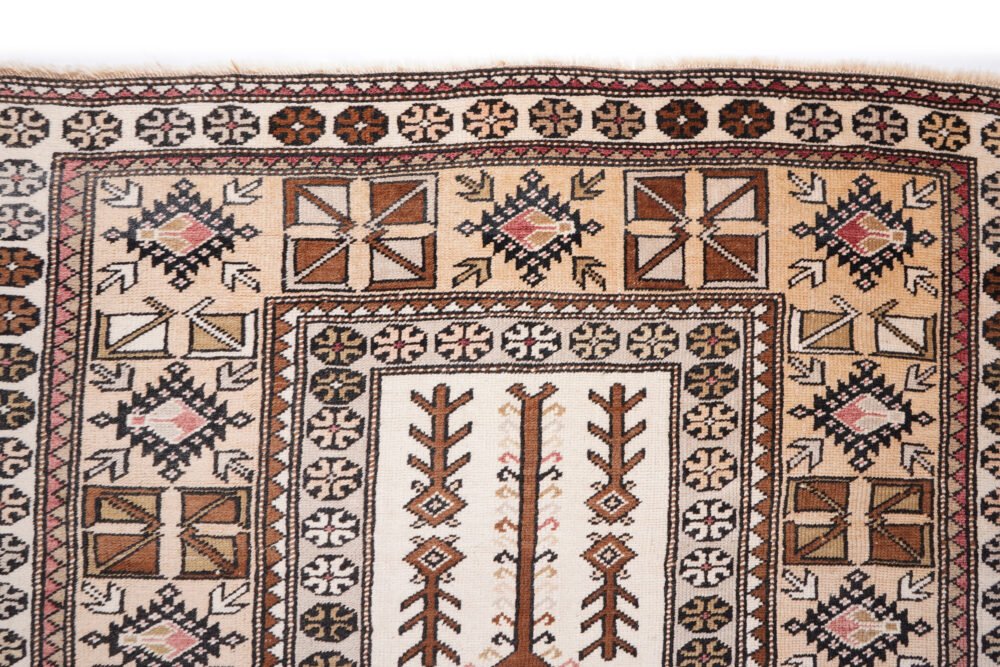 Hand-Knotted Milas Rug – Brown & Beige Wool Oriental Vintage Area Rug | Rugs1