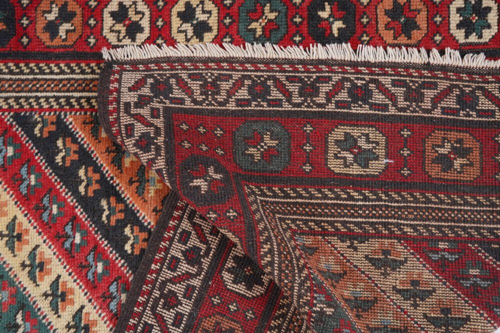 Patterned rug with distressed finish