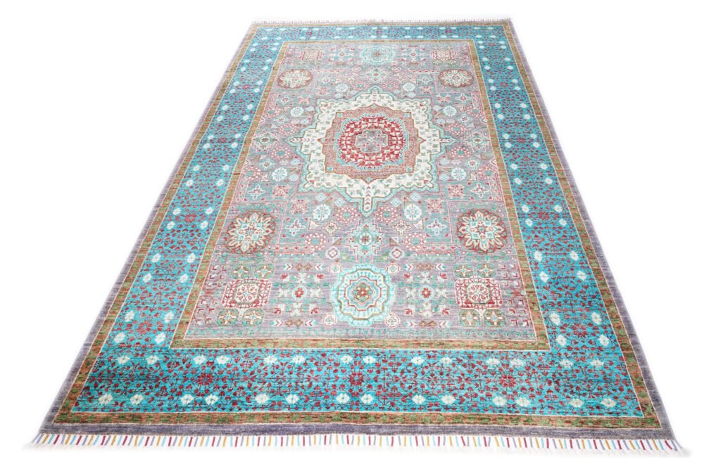 Blue Grey Afghan Rug