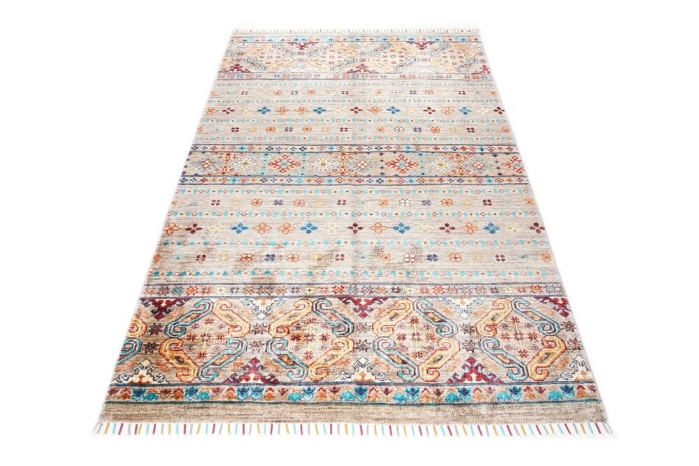 Brown Orange Afghan Rug