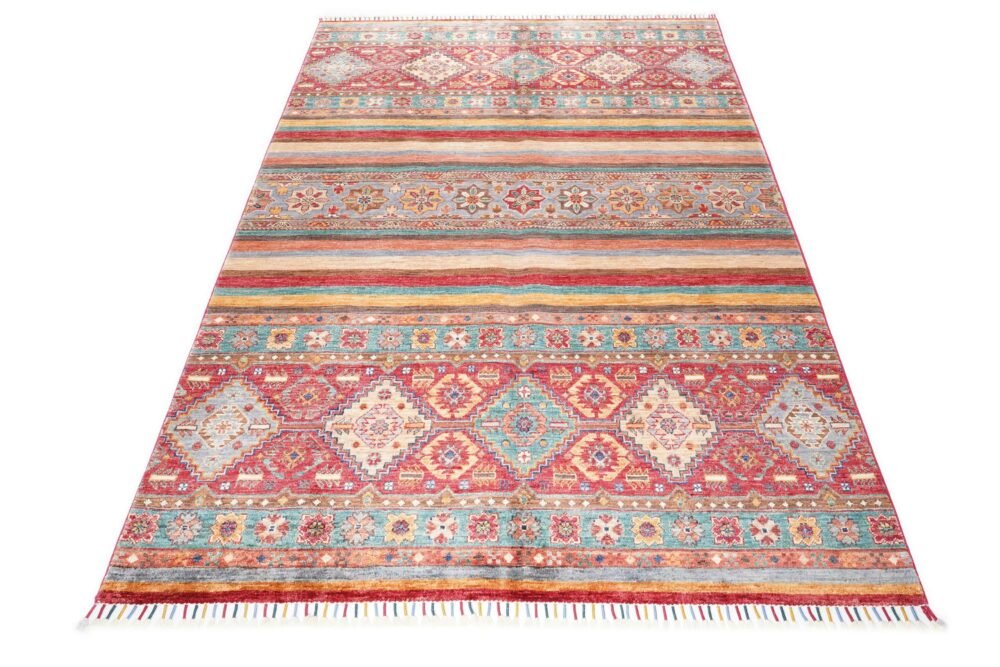 Red Orange Striped Rug