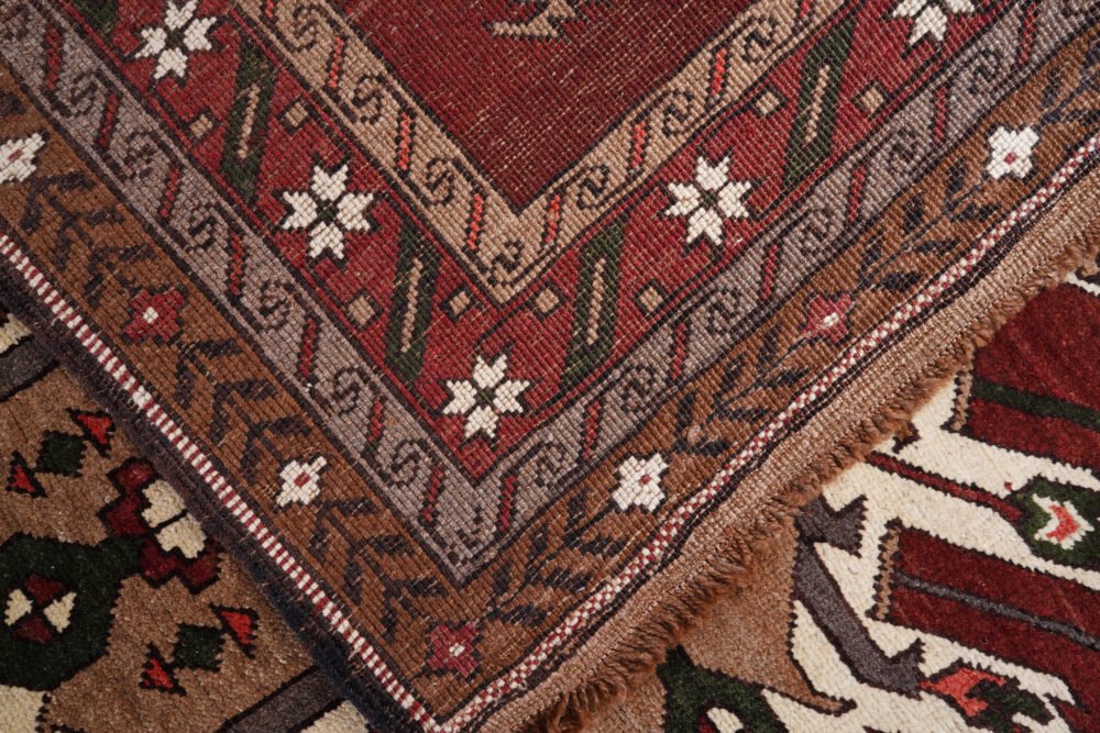 Hand-Knotted Kars Rug – Red & Beige Wool Oriental Vintage Area Rug | Rugs1