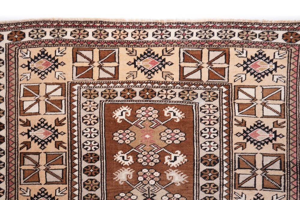 Hand-Knotted Milas Rug – Brown & Beige Wool Oriental Vintage Area Rug | Rugs1