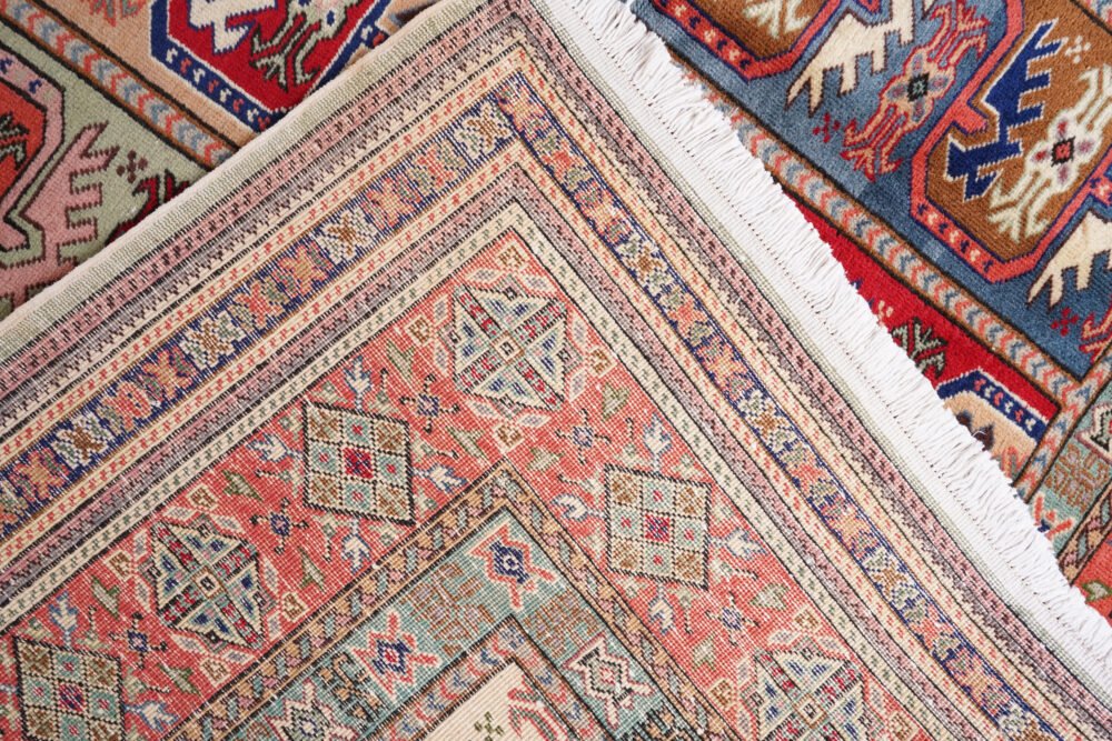 decorative rug on hard flooring