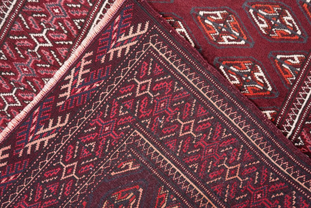 red rug with simple design