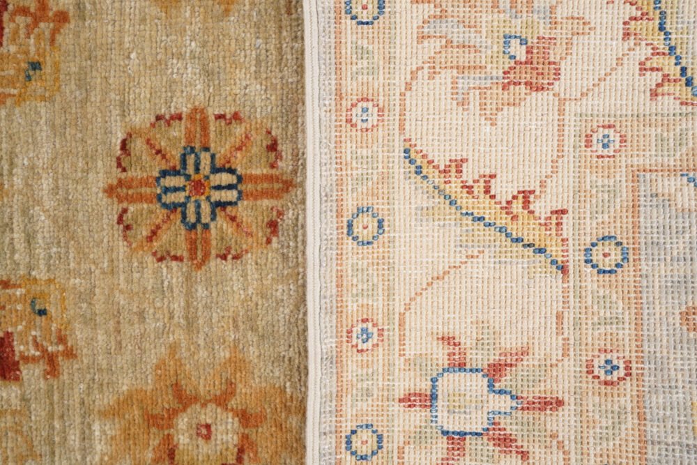 beige orange rug