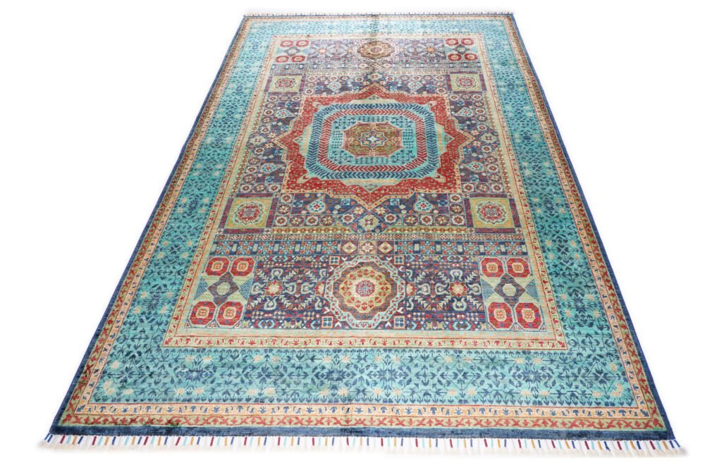 Blue Purple Afghan Rug