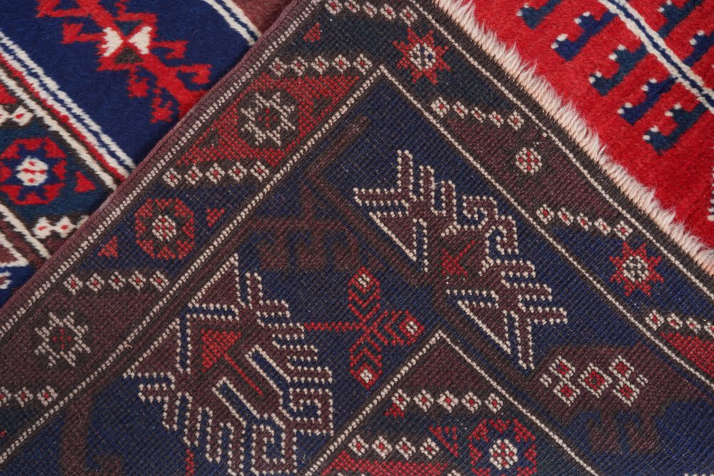 red blue area rug