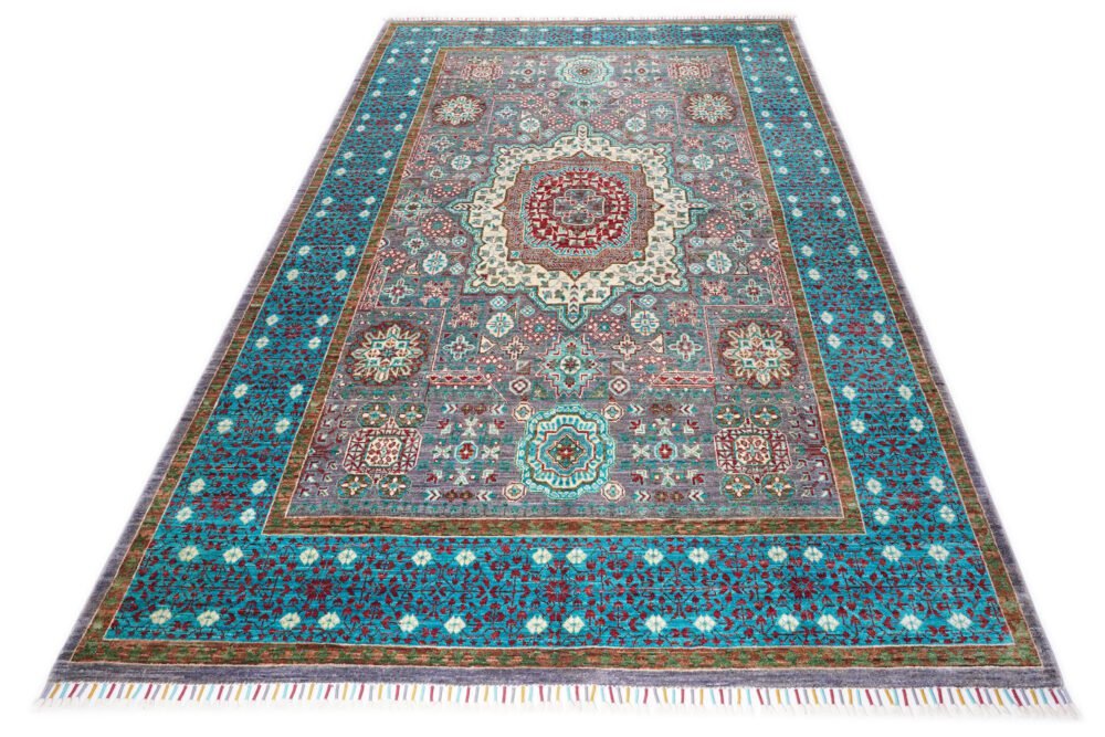 Blue Grey Afghan Rug