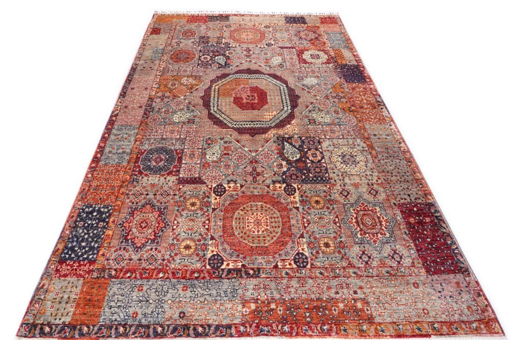 Orange Pink Afghan Rug