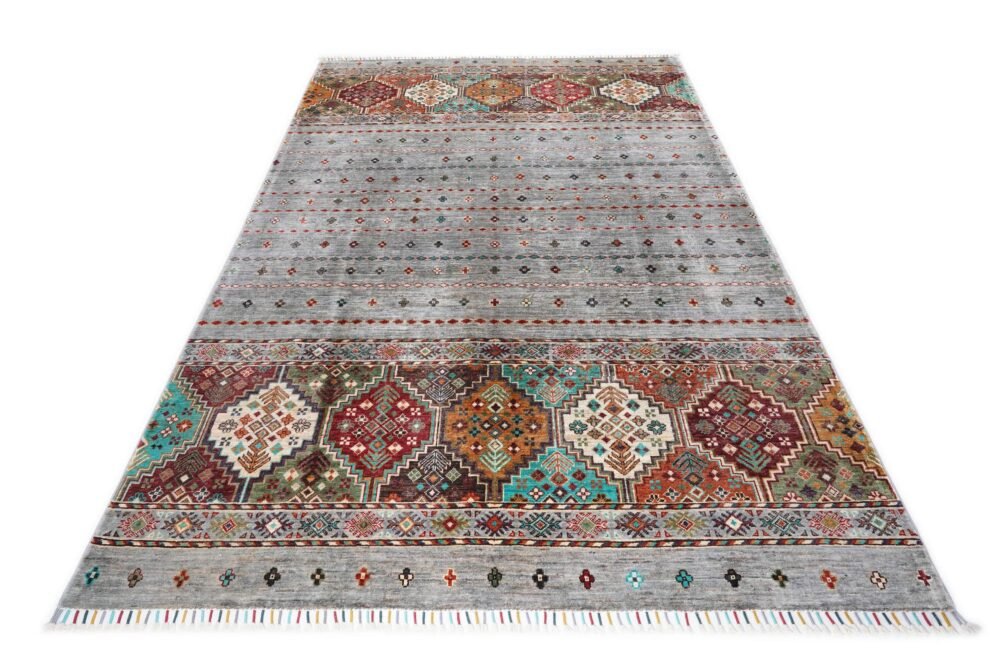 Striped Afghan Wool Rug