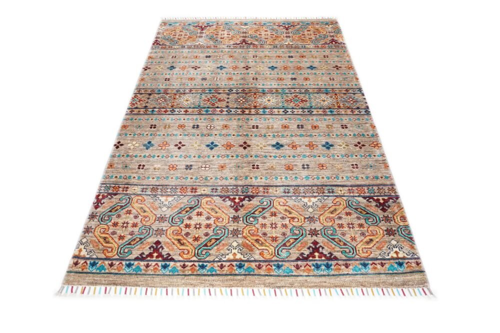 Brown Orange Afghan Rug
