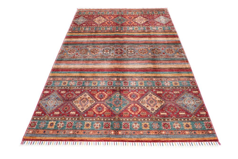 Red Orange Striped Rug