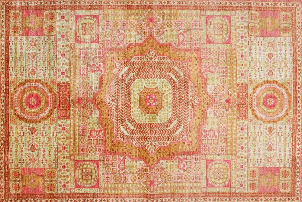 Red Green Afghan Memluk Rug