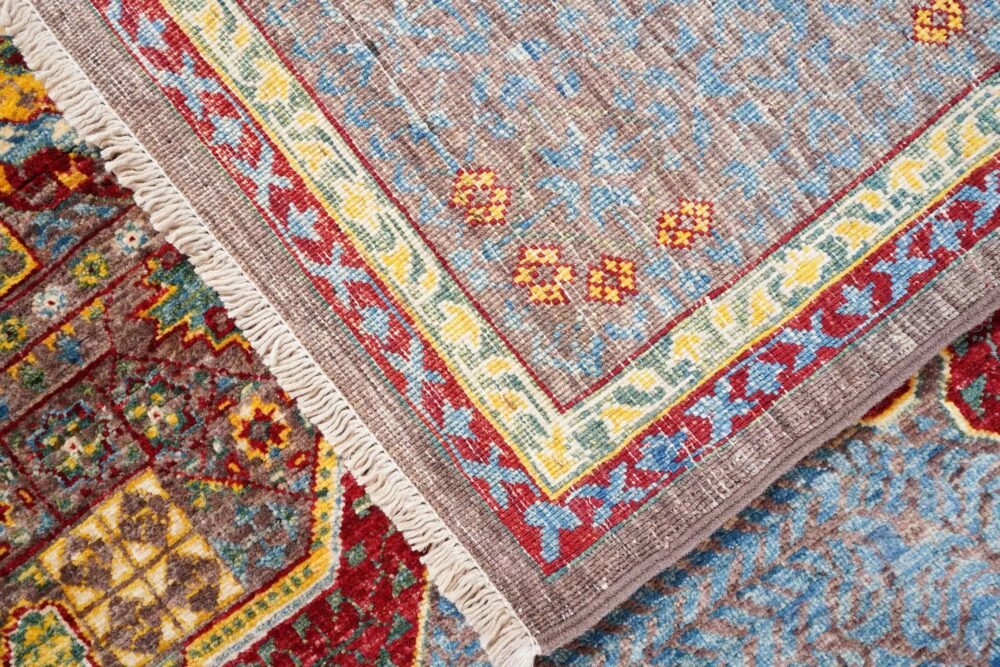 Grey Yellow Afghan Memluk Rug