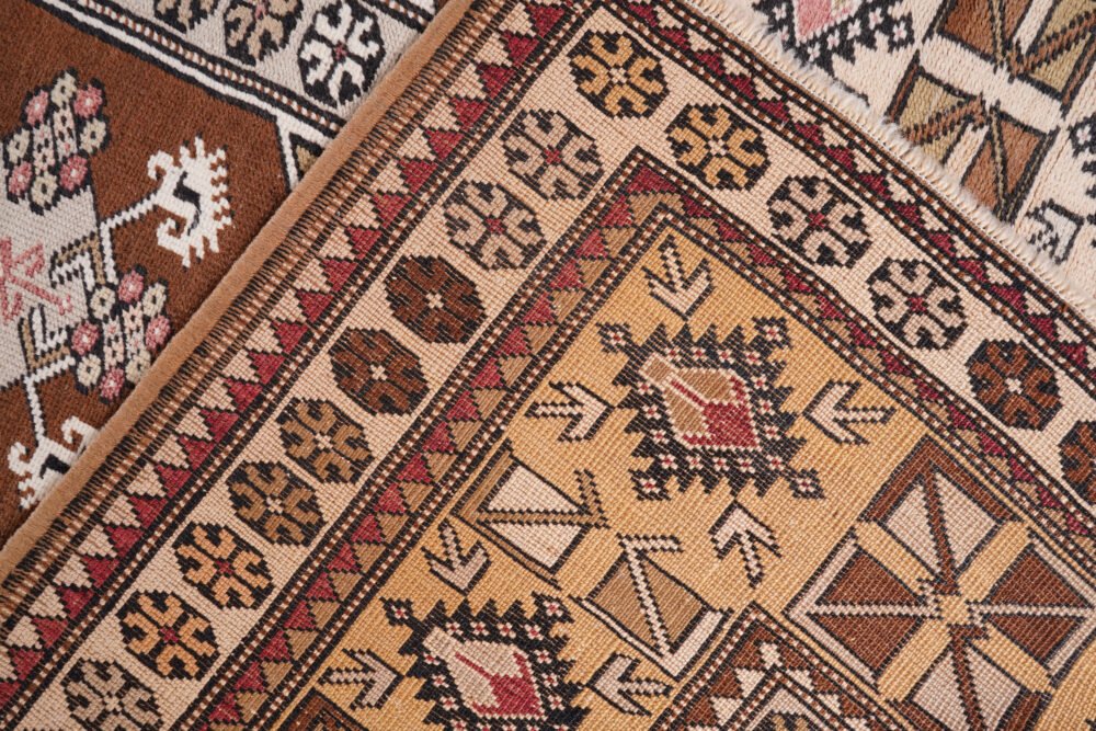 Hand-Knotted Milas Rug – Brown & Beige Wool Oriental Vintage Area Rug | Rugs1