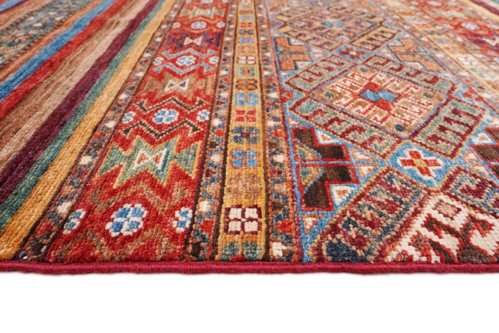 Rainbow Striped Afghan Rug