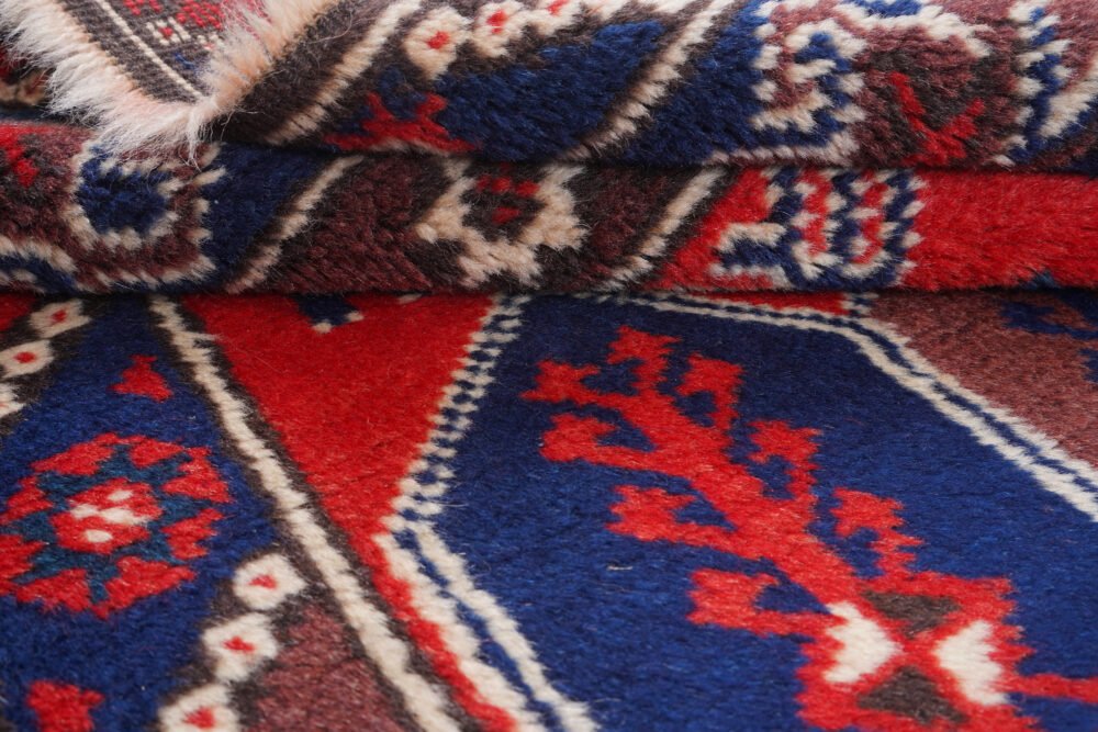 red blue area rug