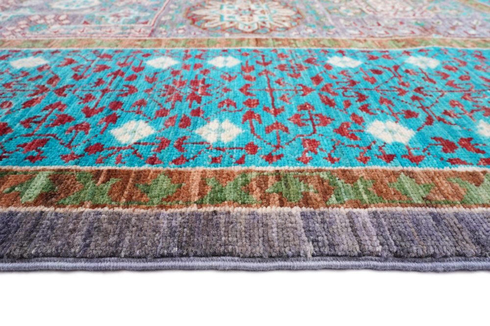 Blue Grey Afghan Rug