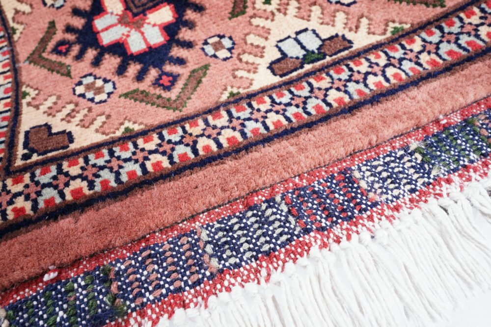 Hand-Knotted Kargai Turkish Rug – Pink & Black Wool Oriental Area Rug | Rugs1