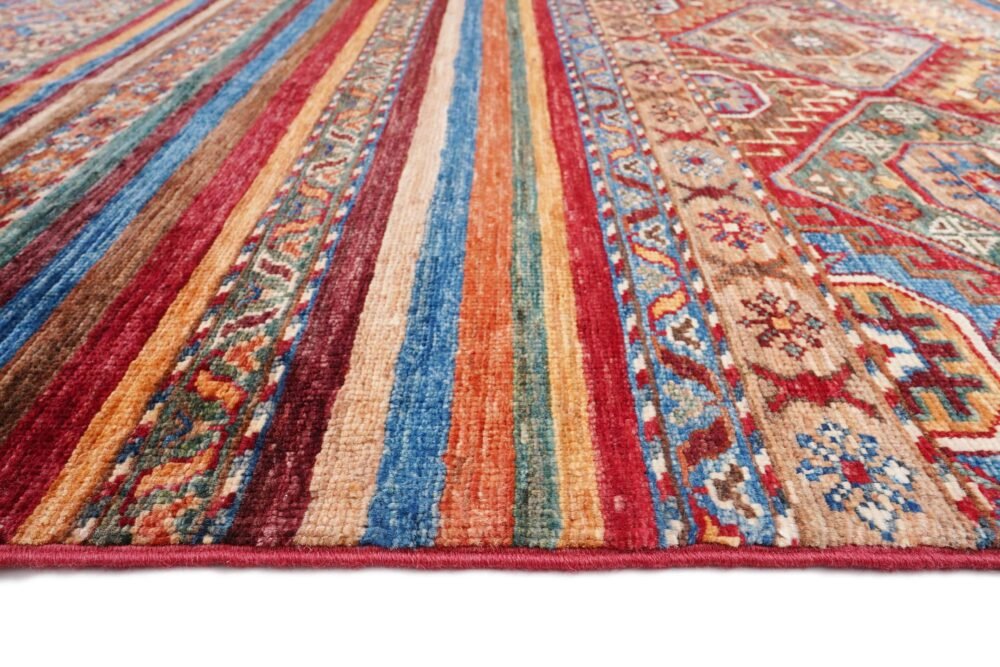 Rainbow Striped Afghan Rug