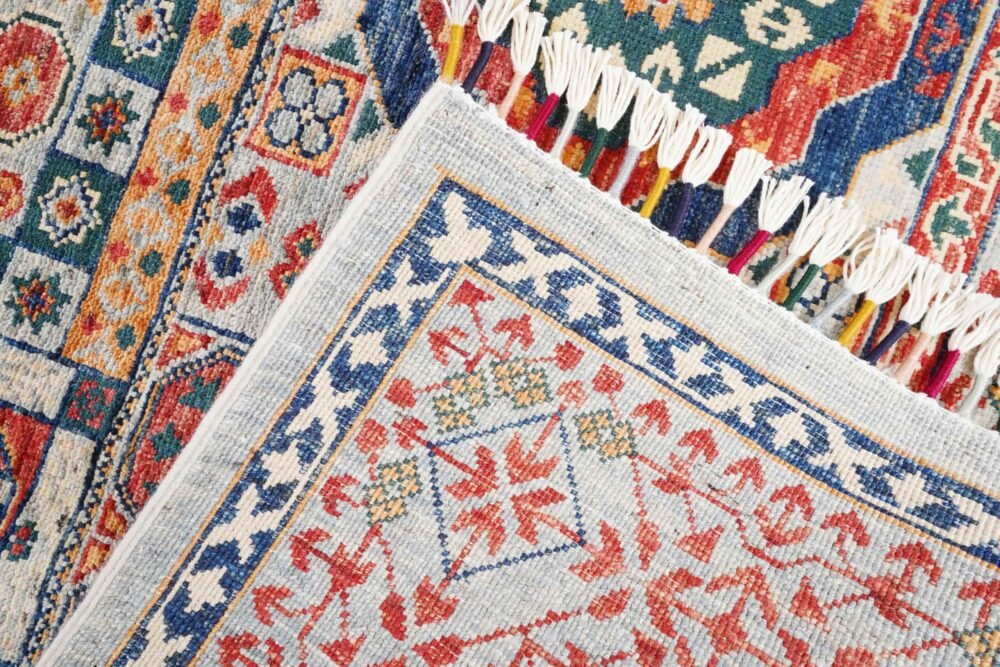 Red Beige Geometric Rug