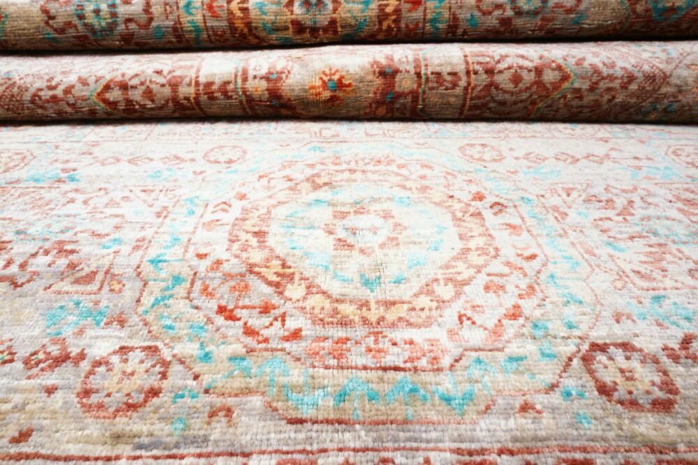 Orange Blue Afghan Memluk Rug