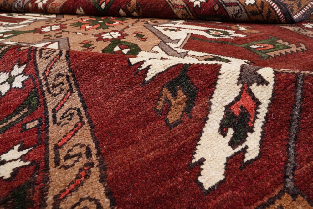 Hand-Knotted Kars Rug – Red & Beige Wool Oriental Vintage Area Rug | Rugs1