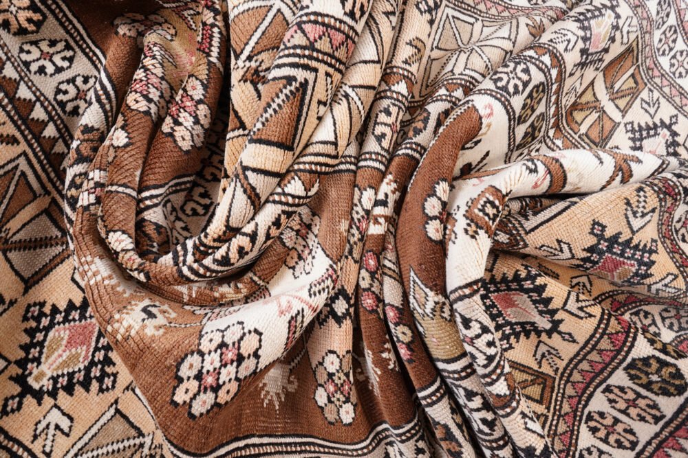 Hand-Knotted Milas Rug – Brown & Beige Wool Oriental Vintage Area Rug | Rugs1
