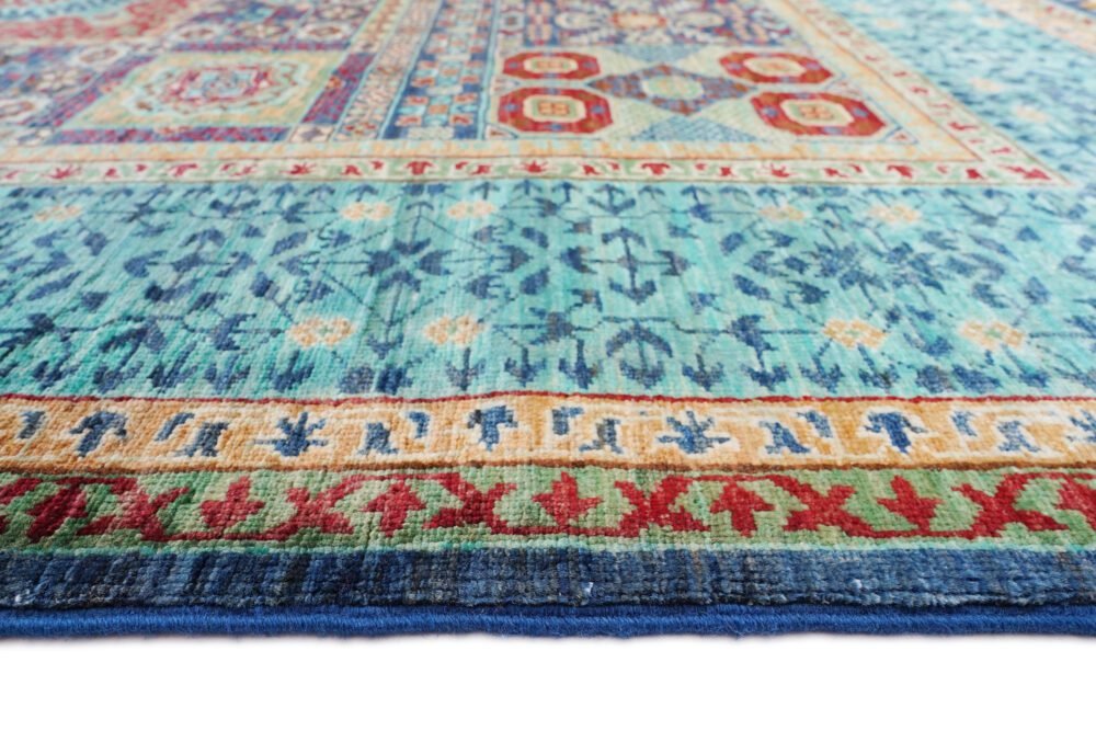 Blue Purple Afghan Rug