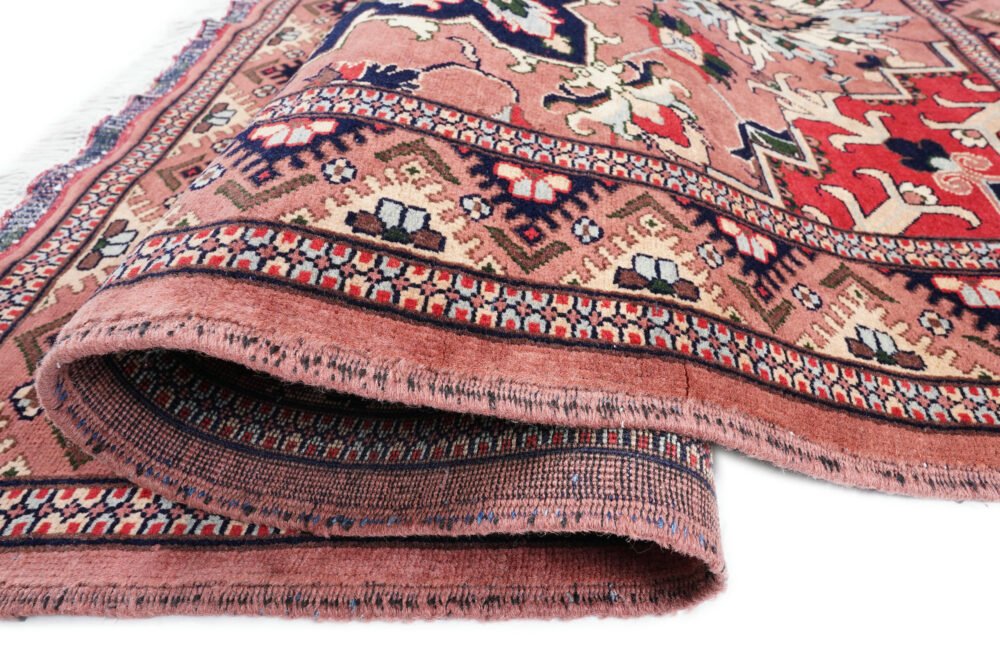 Hand-Knotted Kargai Turkish Rug – Pink & Black Wool Oriental Area Rug | Rugs1