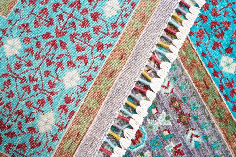 Blue Grey Afghan Rug