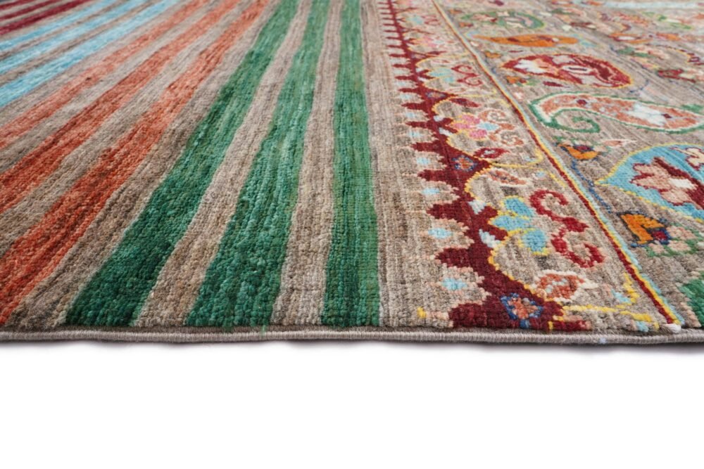 Rainbow Striped Afghan Rug