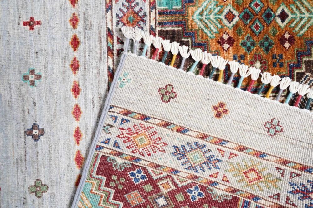 Striped Afghan Wool Rug