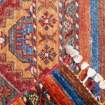 Rainbow Striped Afghan Rug
