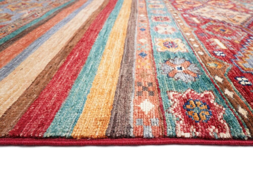 Red Orange Striped Rug