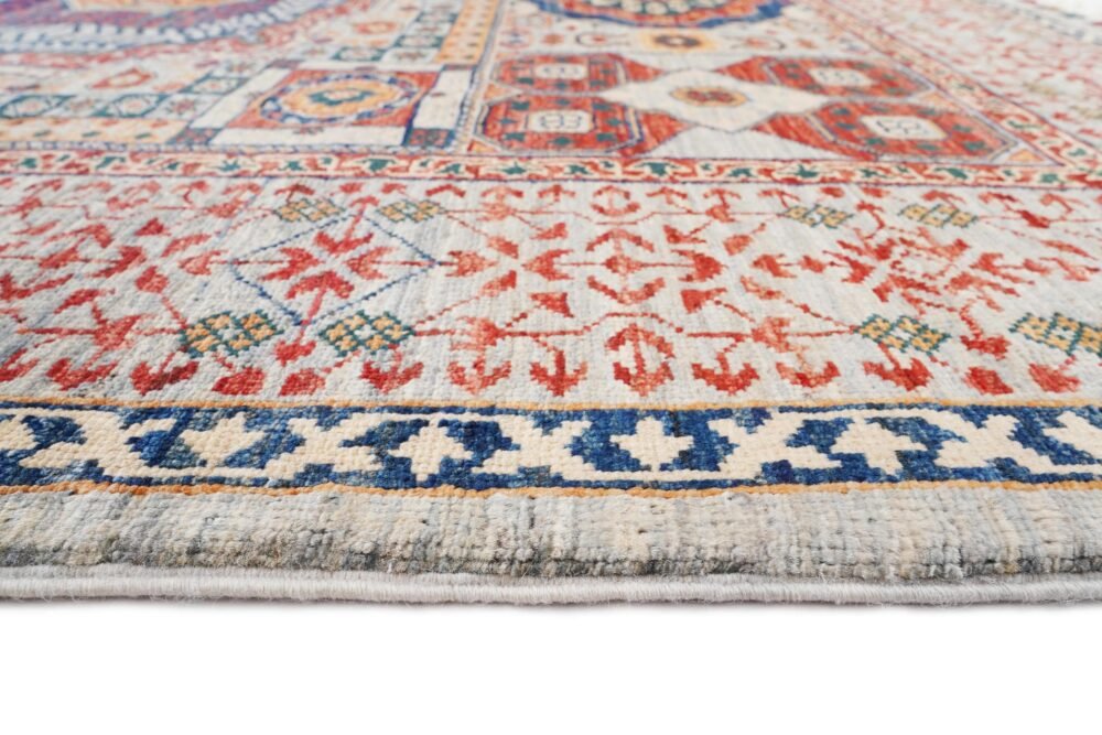 Red Beige Geometric Rug