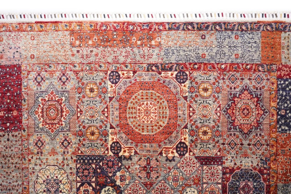 Orange Pink Afghan Rug