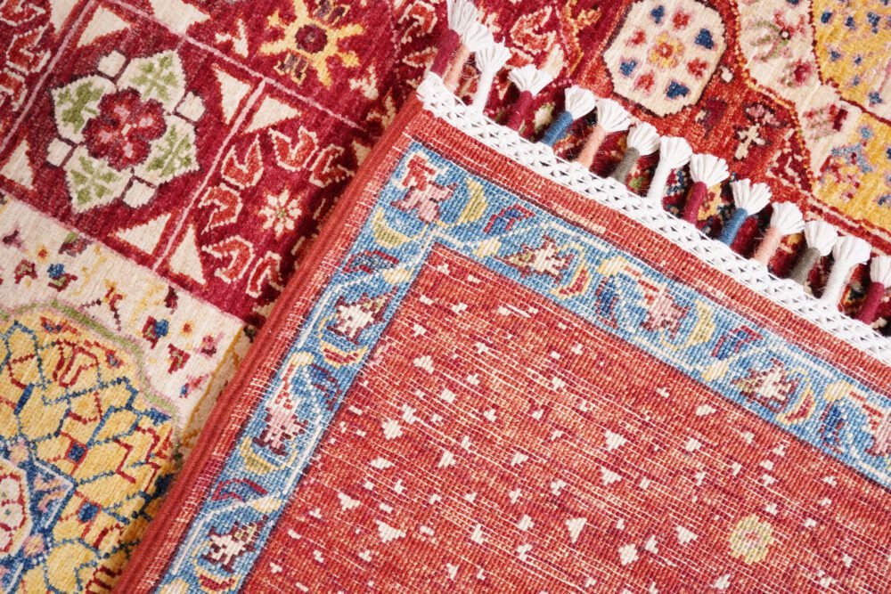 Red Blue Afghan Memluk Rug