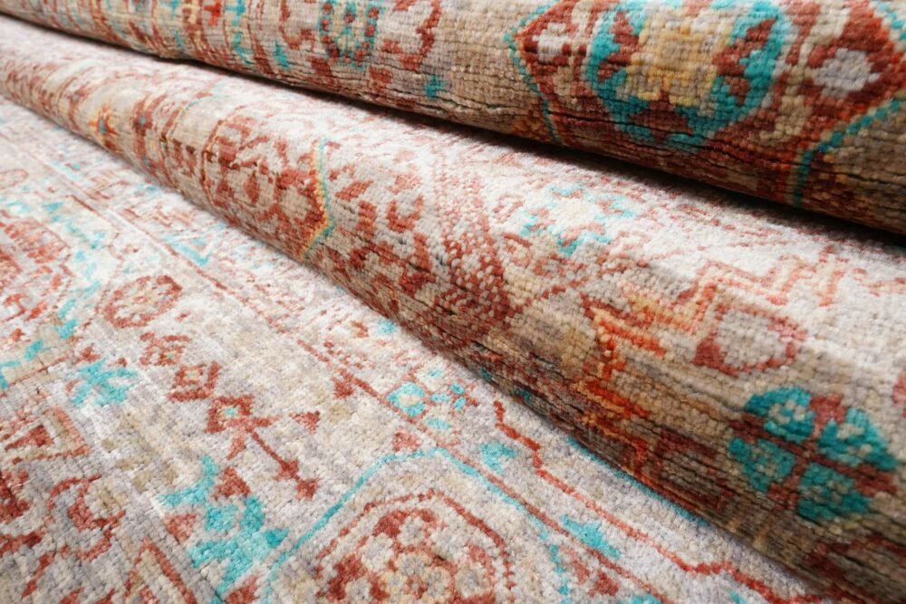 Orange Blue Afghan Memluk Rug