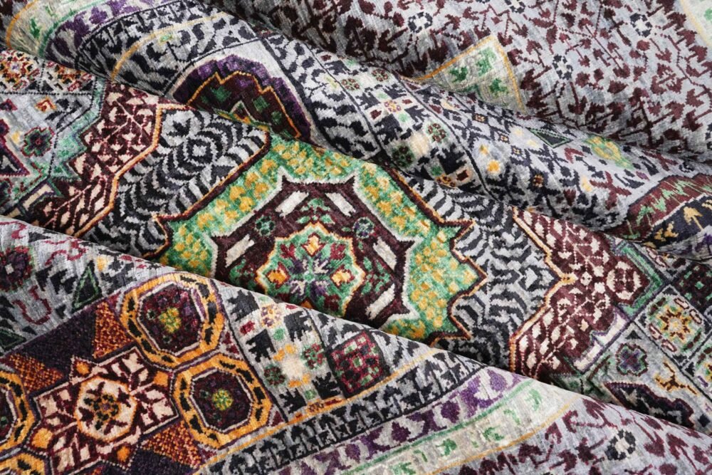 Purple Green Turkish Memluk Rug