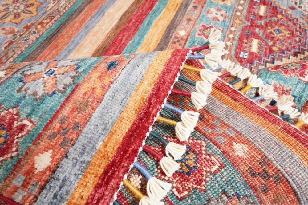 Red Orange Striped Rug