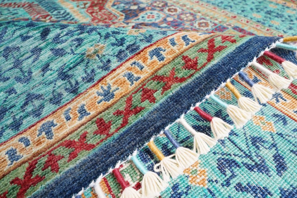 Blue Purple Afghan Rug
