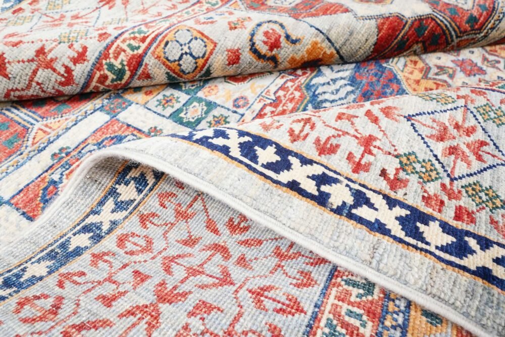 Red Beige Geometric Rug