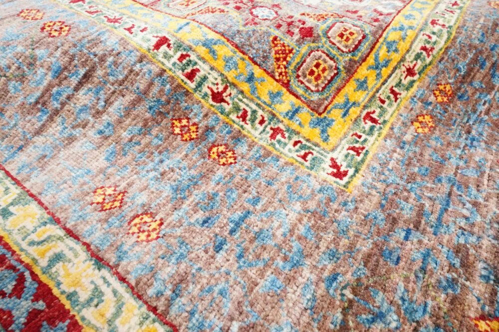 Grey Yellow Afghan Memluk Rug