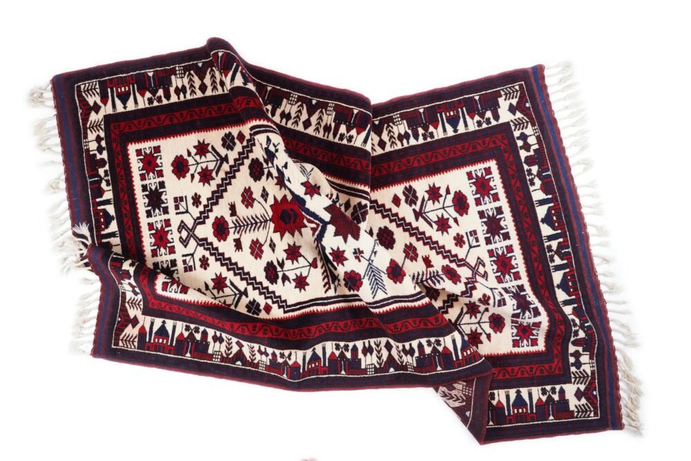 Hand-Knotted Turkish Yagcibedir Rug – Beige & Blue Wool Oriental Rug | Rugs1