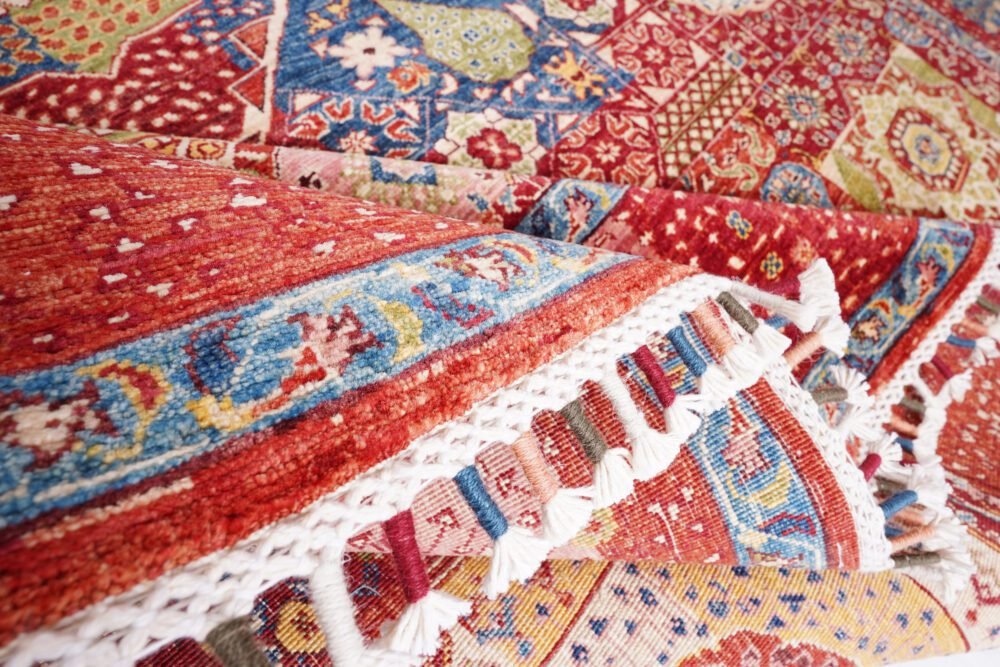 Red Blue Afghan Memluk Rug