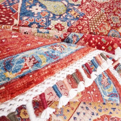 Red Blue Afghan Memluk Rug