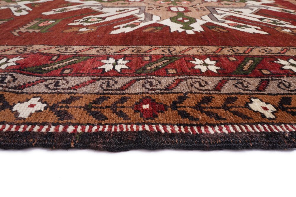 Hand-Knotted Kars Rug – Red & Beige Wool Oriental Vintage Area Rug | Rugs1